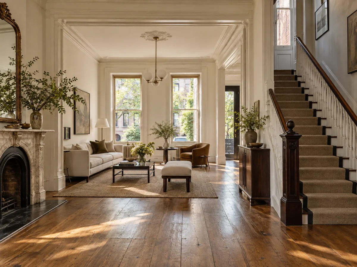 A Manhattan townhouse parlor floor