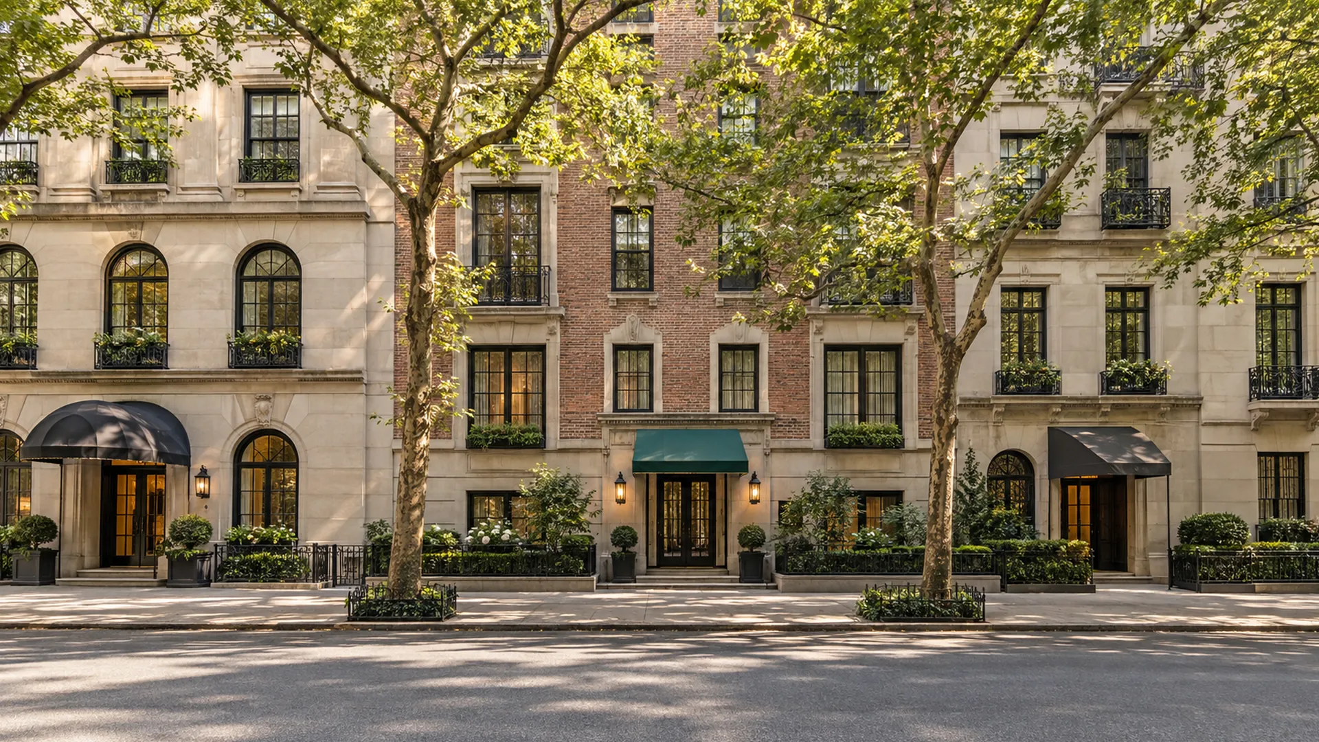 A Manhattan avenue of prewar apartment buildings